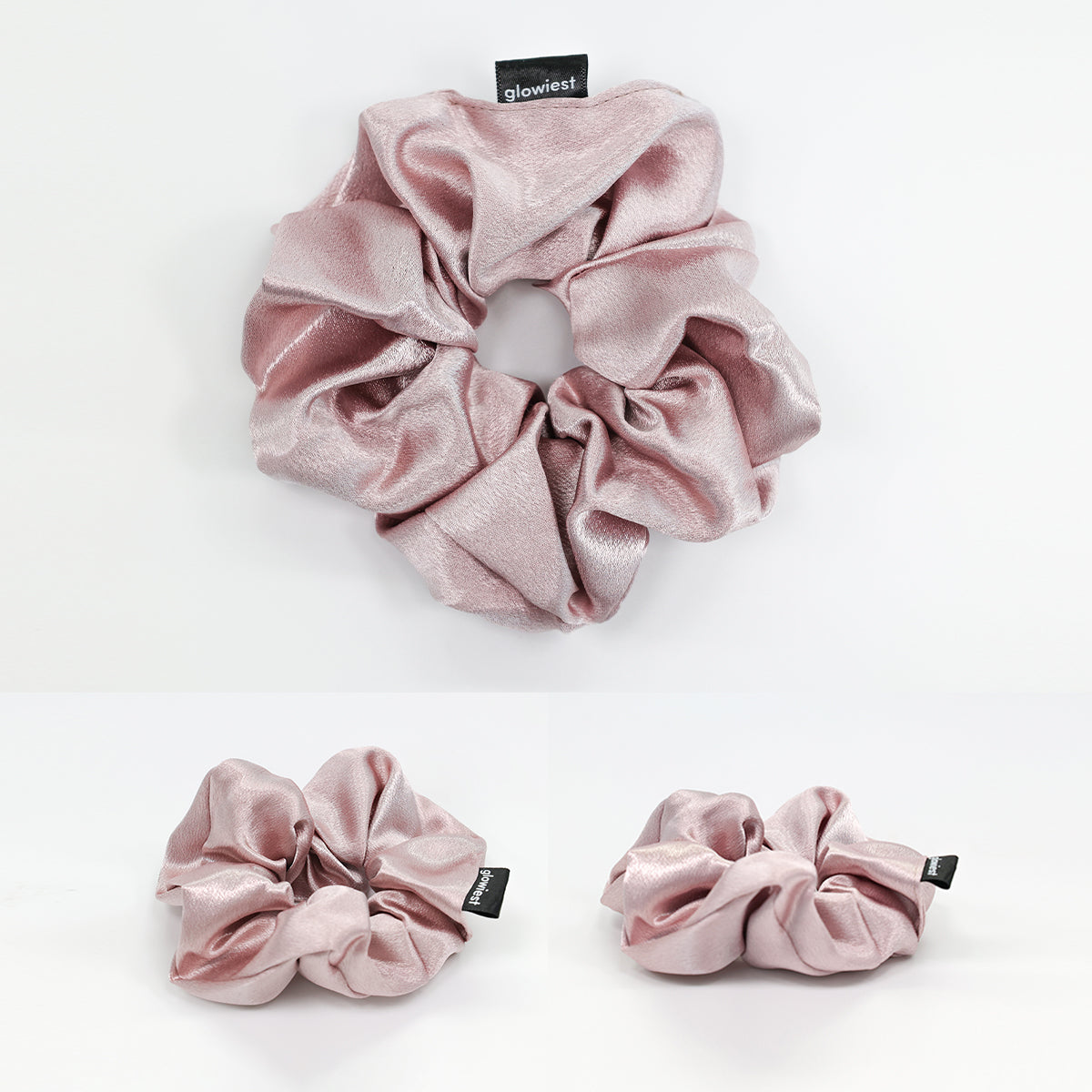 glowiest Effortless Satin Hair Scrunchie (Pink)