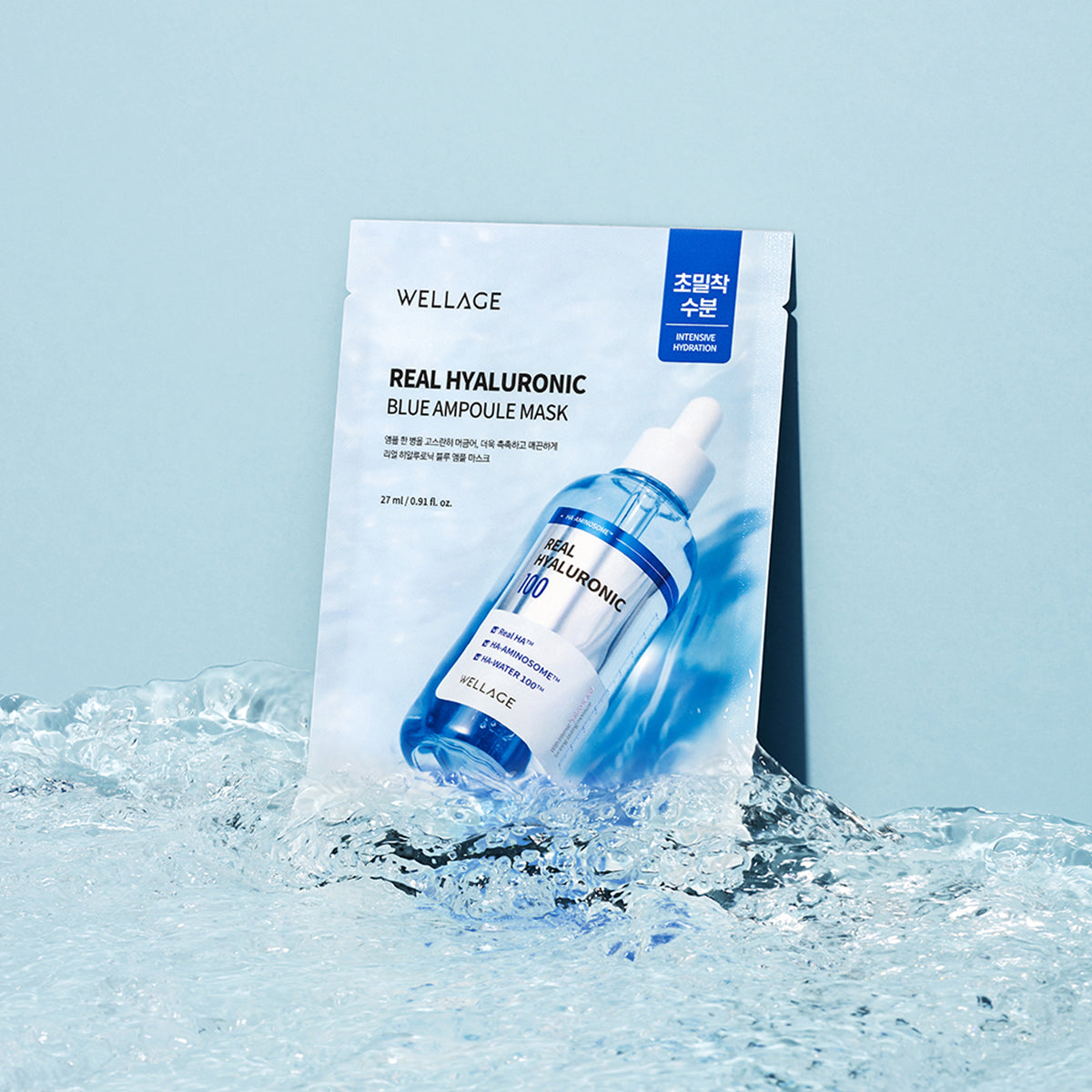 WELLAGE Real Hyaluronic Blue Ampoule Mask 27ml / 0.91 fl.oz. *5ea