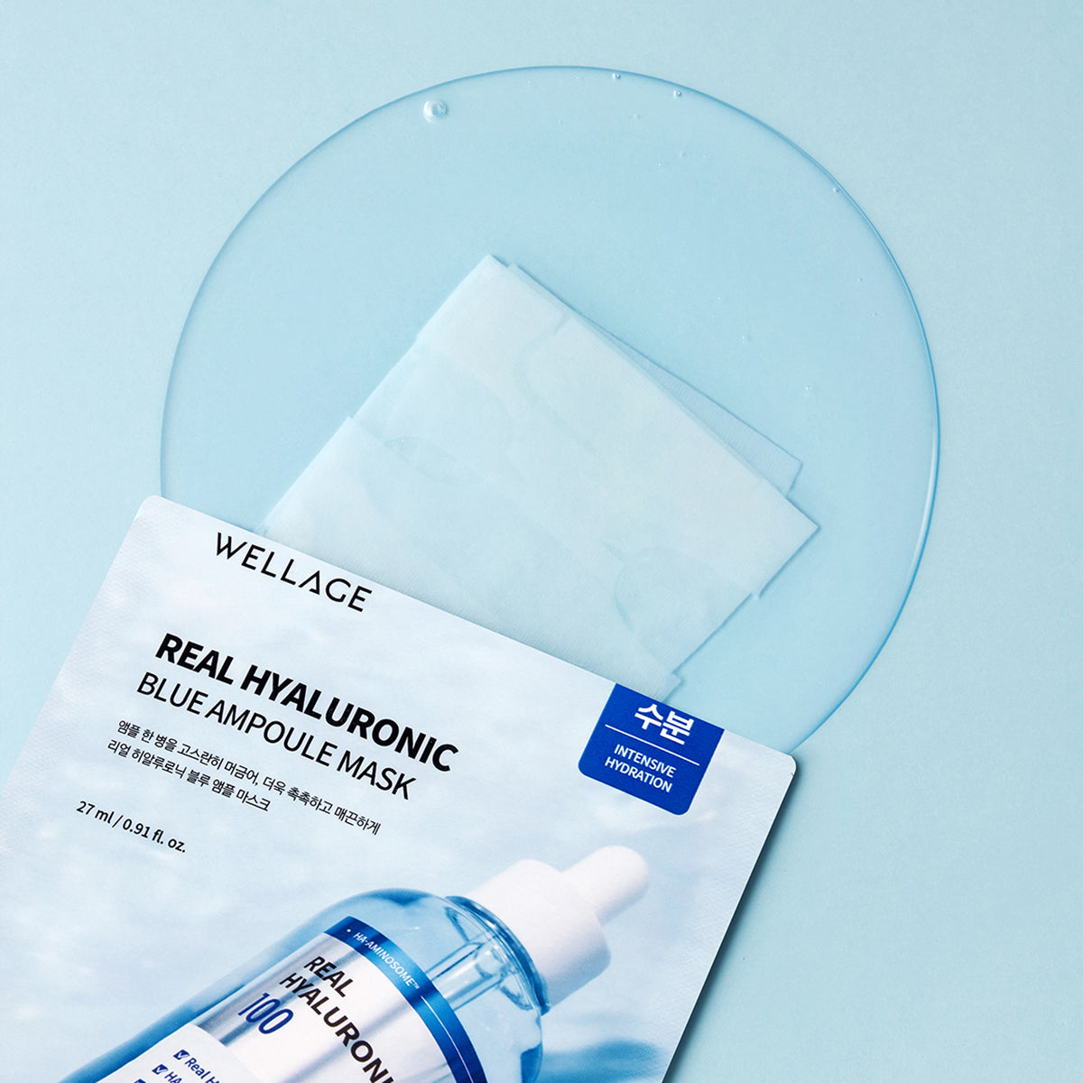 WELLAGE Real Hyaluronic Blue Ampoule Mask 27ml / 0.91 fl.oz. *5ea
