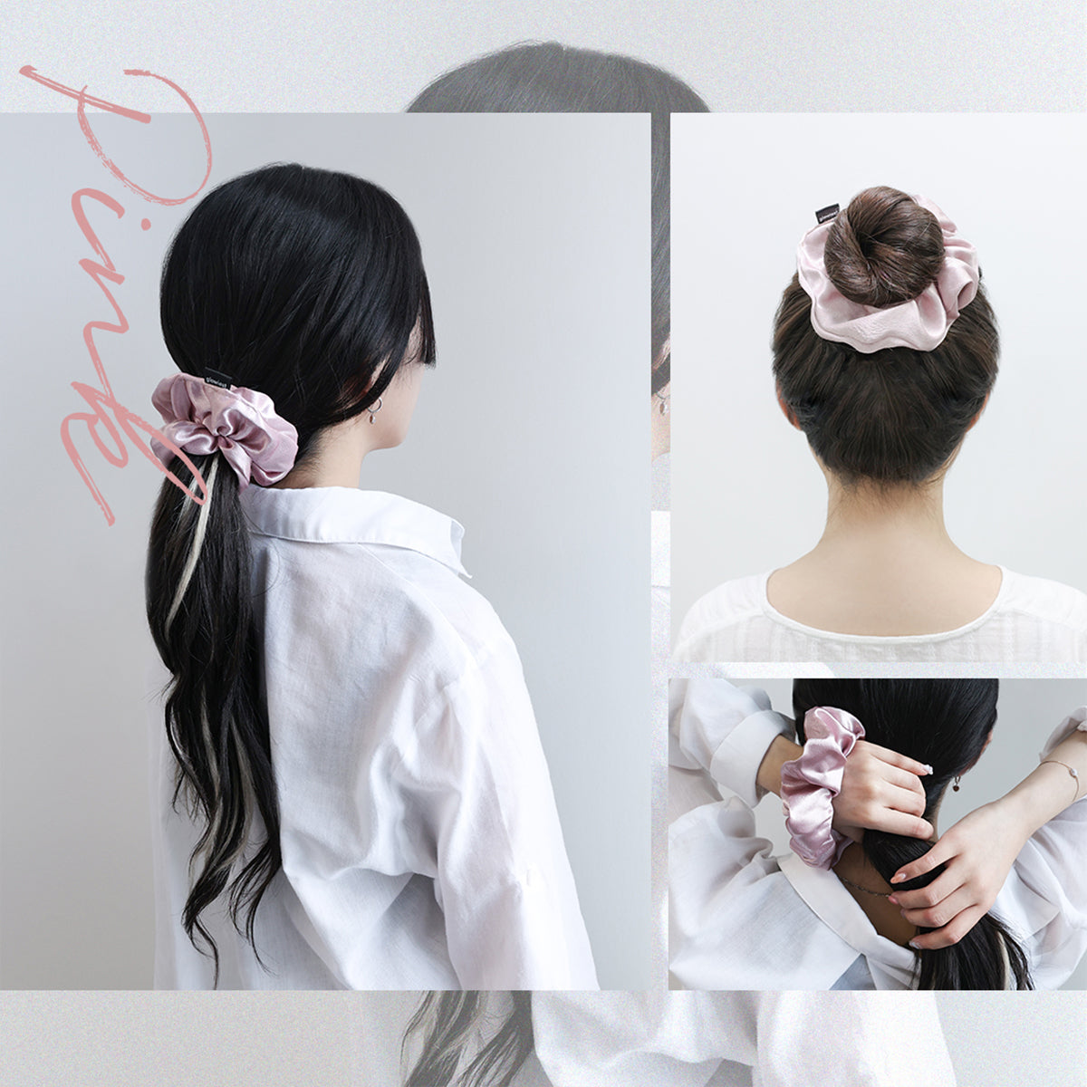 glowiest Effortless Satin Hair Scrunchie (Pink)