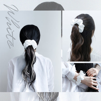 glowiest Effortless Satin Hair Scrunchie (White)