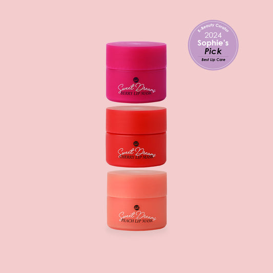 glowiest Sweet Dreams Mini Lip Mask 5g - Set of 3 (Berry, Peach, Cherry)